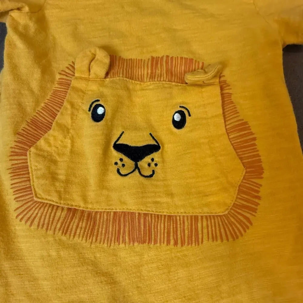 Starting Out Yellow Lion Romper 6 Months Cotton Baby Boy Shorts Outfit